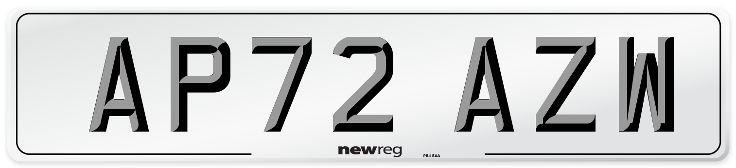AP72 AZW Number Plate from New Reg